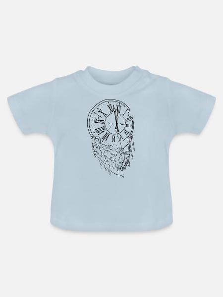Schädel - Baby Bio-T-Shirt mit Rundhals - Hellblau