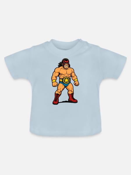 wrestler - Baby Bio-T-Shirt mit Rundhals - Hellblau