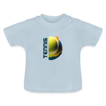 Tennis Spirit - Baby Bio-T-Shirt mit Rundhals - Hellblau - Vorne