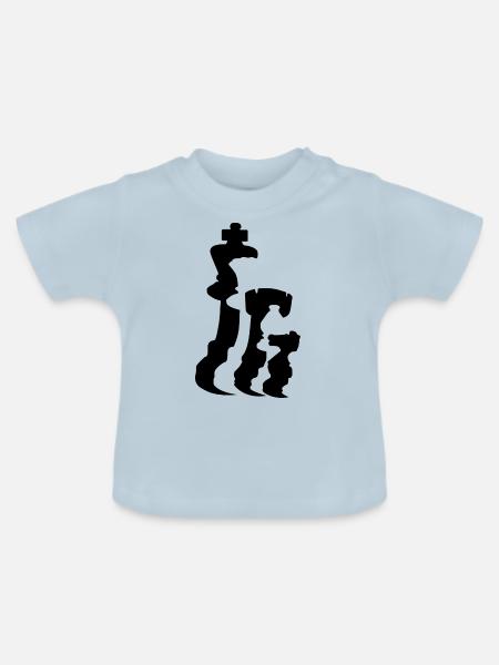 Schachfiguren - Baby Bio-T-Shirt mit Rundhals - Hellblau