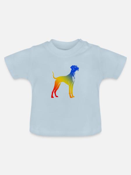 Great Dane Hund Bunt - Baby Bio-T-Shirt mit Rundhals - Hellblau