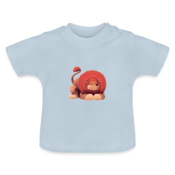 Illustration - Löwe - Baby Bio-T-Shirt mit Rundhals - Hellblau - Vorne