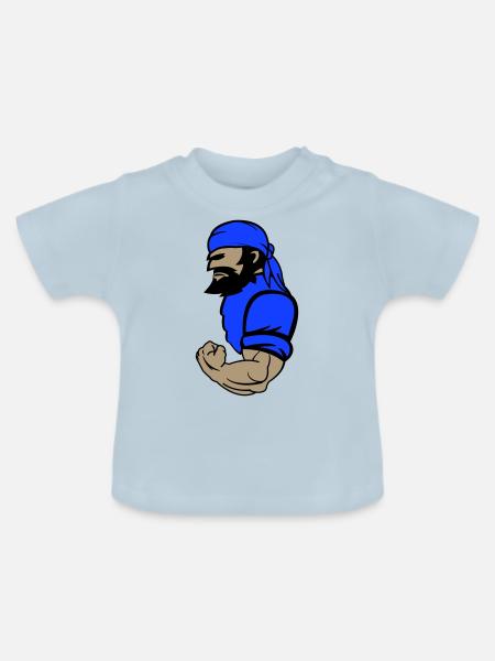 pirat - Baby Bio-T-Shirt mit Rundhals - Hellblau
