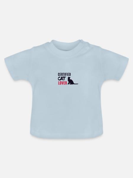 Certified cat lover - Baby Bio-T-Shirt mit Rundhals - Hellblau