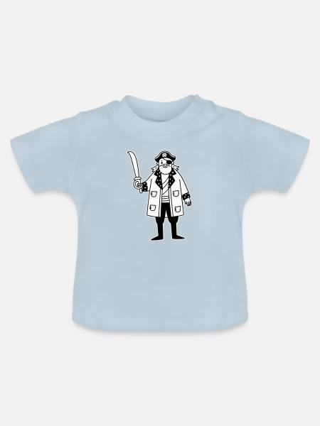 Pirat - Baby Bio-T-Shirt mit Rundhals - Hellblau