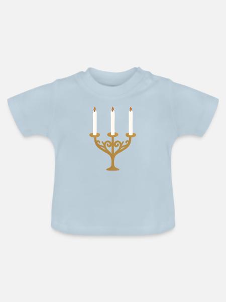 Drei-Kerzen-Barockleuchter - Baby Bio-T-Shirt mit Rundhals - Hellblau