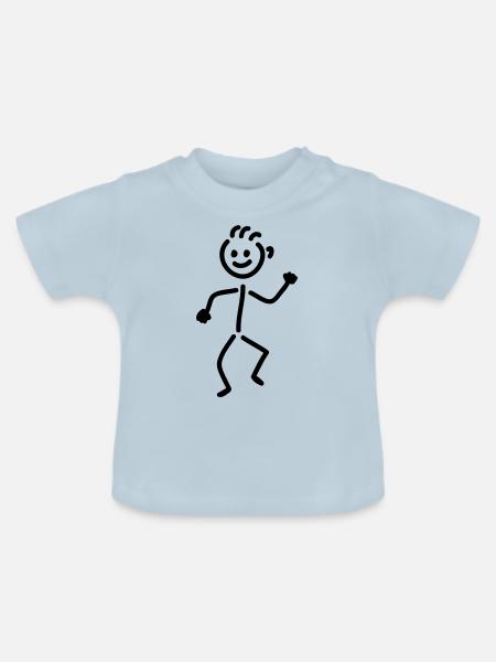 tanzendes Männchen - Baby Bio-T-Shirt mit Rundhals - Hellblau