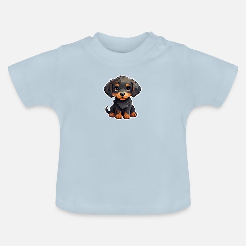 Petit chiot mignon - T-shirt bio col rond Bébé - bleu clair
