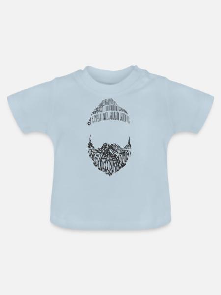 Bart mit Mütze - Baby Bio-T-Shirt mit Rundhals - Hellblau
