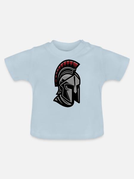 Leonidas Spartan Krieger Helm - Baby Bio-T-Shirt mit Rundhals - Hellblau
