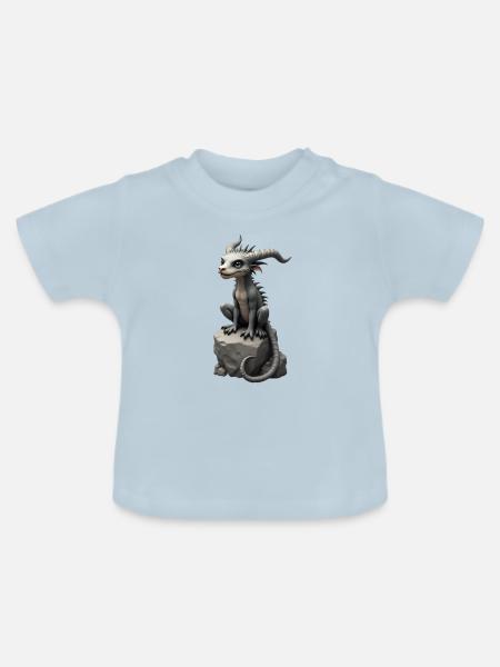 Monster on Stone 2 - Baby Bio-T-Shirt mit Rundhals - Hellblau