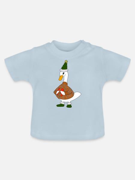 Weihnachts-Ente - Baby Bio-T-Shirt mit Rundhals - Hellblau
