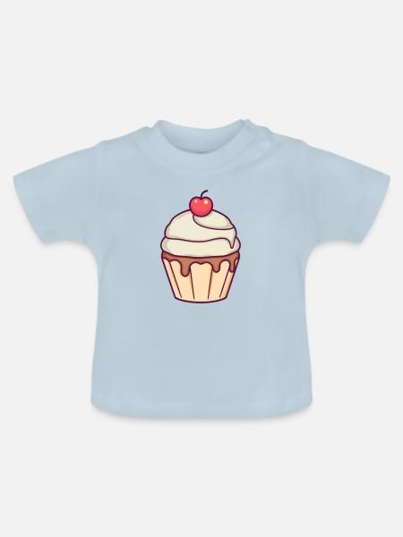 Cupcake backen, Bäckerei, Konditorei - Baby Bio-T-Shirt mit Rundhals - Hellblau