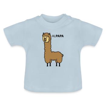 Alpaca as a dad - Baby Organic T-Shirt with Round Neck - light blue - Front