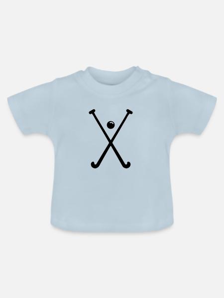 Feldhockey symbol Icon - Baby Bio-T-Shirt mit Rundhals - Hellblau