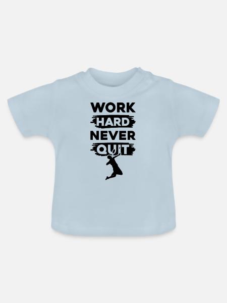 badminton work hard - Baby Bio-T-Shirt mit Rundhals - Hellblau
