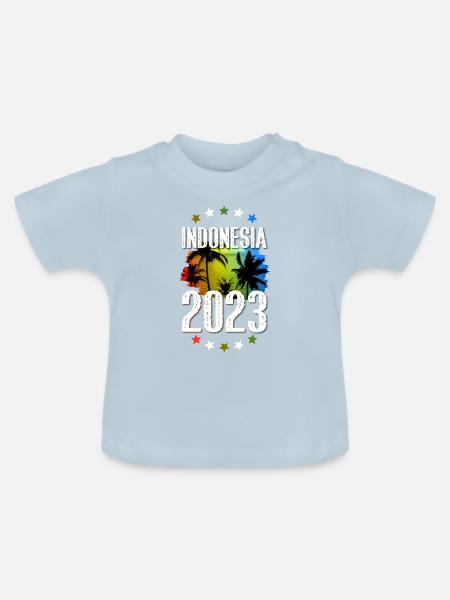 Indonesia 2023 - Baby Bio-T-Shirt mit Rundhals - Hellblau