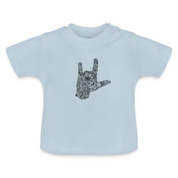 ILY - Patterns - DGS Streetwear - Baby Organic T-Shirt with Round Neck - light blue - Front