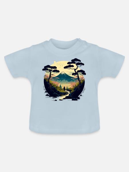 Kirschbaum - Baby Bio-T-Shirt mit Rundhals - Hellblau