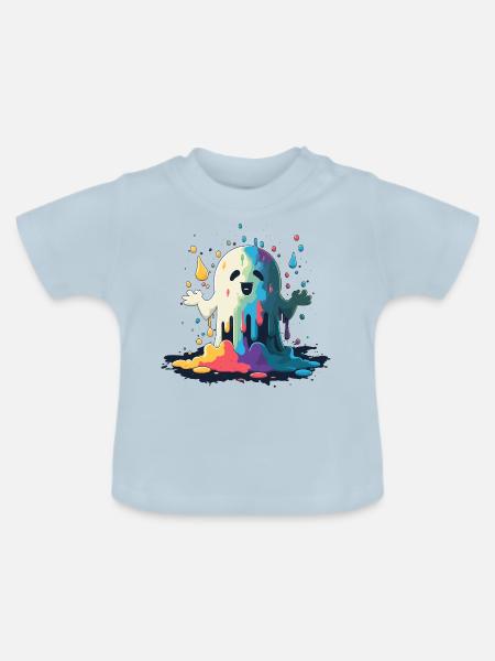 Geisterregen - Baby Bio-T-Shirt mit Rundhals - Hellblau
