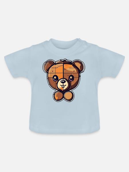 Teddybär / Kuscheltier / Stofftier / Geschenkidee - Baby Bio-T-Shirt mit Rundhals - Hellblau
