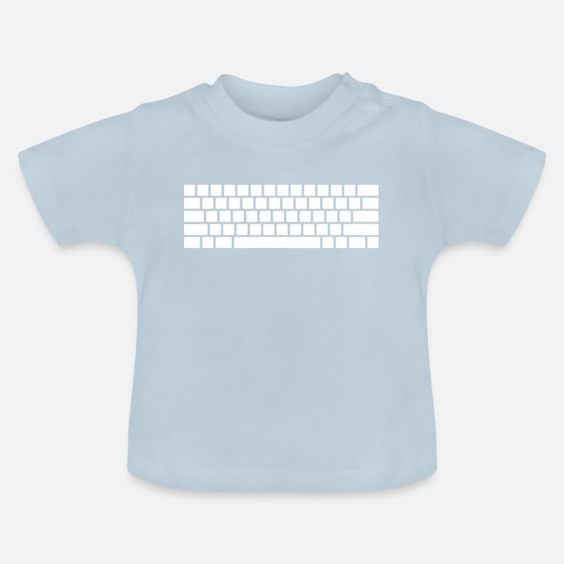 Clavier minimaliste/clavier - T-shirt bio col rond Bébé - bleu clair