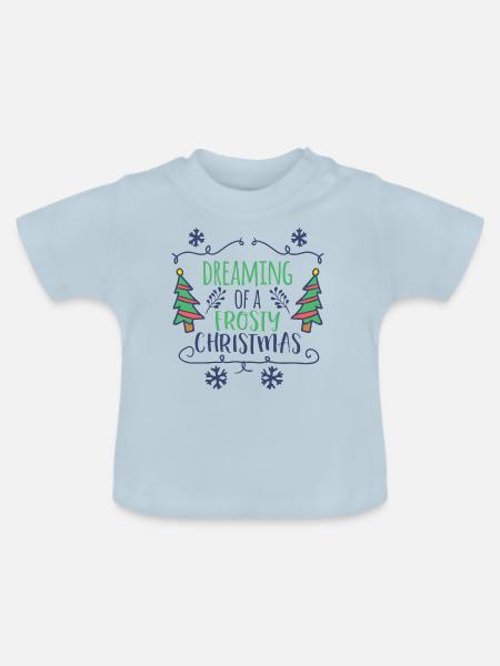 Weihnachten Christmas Frosty Dreaming - Baby Bio-T-Shirt mit Rundhals - Hellblau
