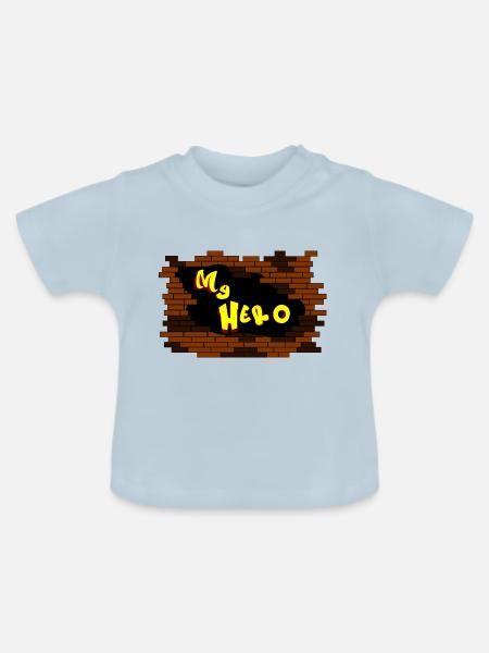 MEIN HERO Graffiti - Baby Bio-T-Shirt mit Rundhals - Hellblau