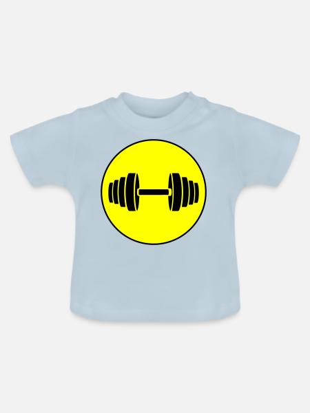 Hantel gewichte Kreis - Baby Bio-T-Shirt mit Rundhals - Hellblau