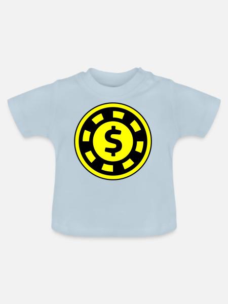 Poker Chip Kreis - Baby Bio-T-Shirt mit Rundhals - Hellblau