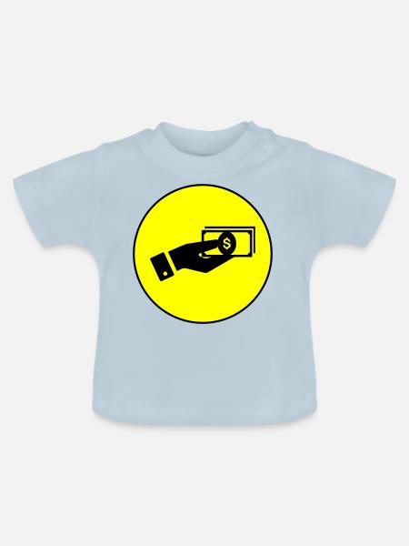 Geld Icon - Baby Bio-T-Shirt mit Rundhals - Hellblau