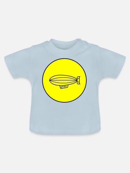 Zeppelin Icon Symbol - Baby Bio-T-Shirt mit Rundhals - Hellblau