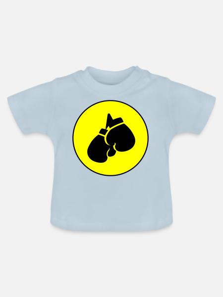 Boxhandschuhe symbol - Baby Bio-T-Shirt mit Rundhals - Hellblau