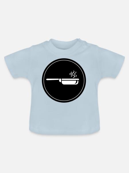 Pfanne Kochen - Baby Bio-T-Shirt mit Rundhals - Hellblau