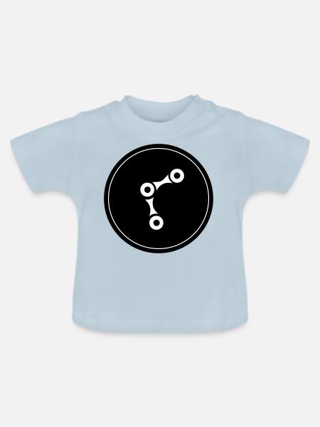 Fahrrad Radfahren Kette - Baby Bio-T-Shirt mit Rundhals - Hellblau