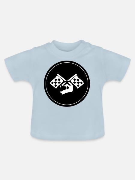 Rennfahrer helm - Baby Bio-T-Shirt mit Rundhals - Hellblau