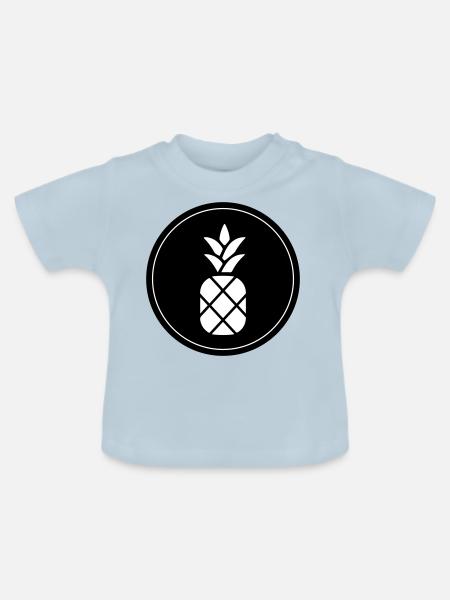 ananas frucht - Baby Bio-T-Shirt mit Rundhals - Hellblau