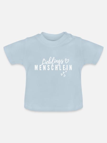 Kleiner Lieblingsmensch - Baby Bio-T-Shirt mit Rundhals - Hellblau