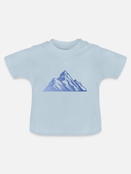 Mountains Silhouette - Baby Bio-T-Shirt mit Rundhals - Hellblau