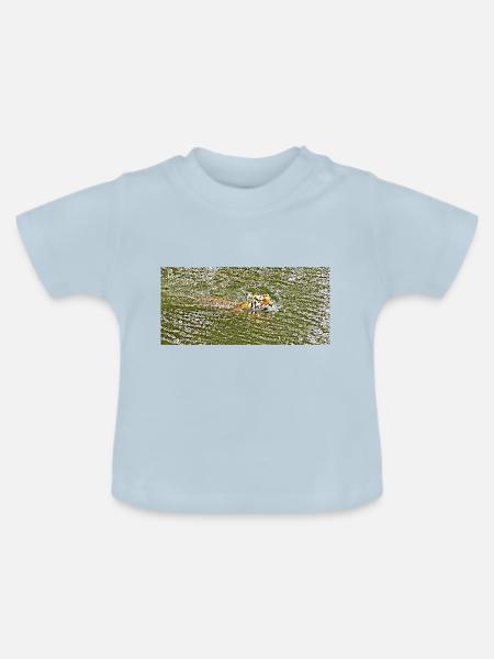 Das Sommerbad des Tigers - Baby Bio-T-Shirt mit Rundhals - Hellblau