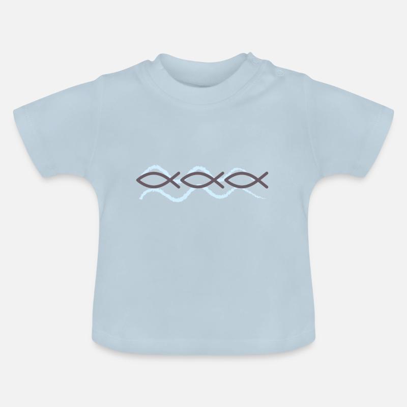 Fisch - ein Zeichen der Christen - Baby Bio-T-Shirt mit Rundhals - Hellblau