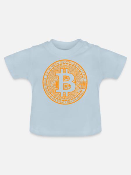 Bitcoin Blockchain - Baby Bio-T-Shirt mit Rundhals - Hellblau