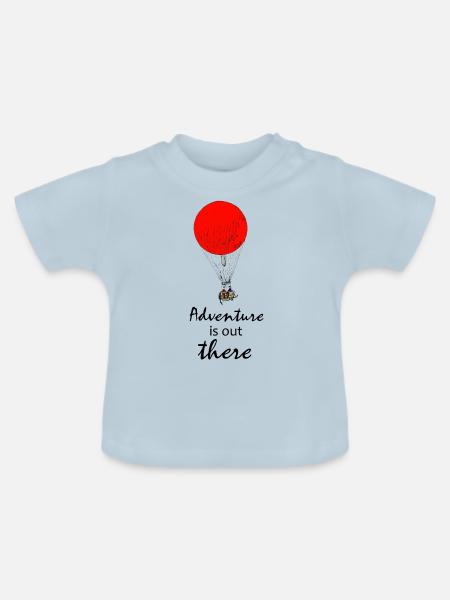Heißluftballon - Baby Bio-T-Shirt mit Rundhals - Hellblau