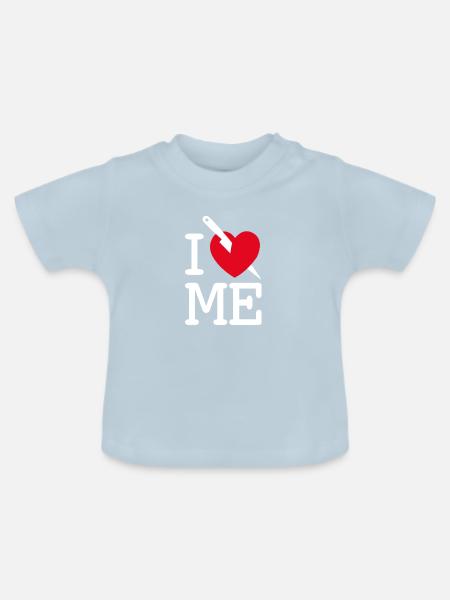 i love me II - Baby Bio-T-Shirt mit Rundhals - Hellblau
