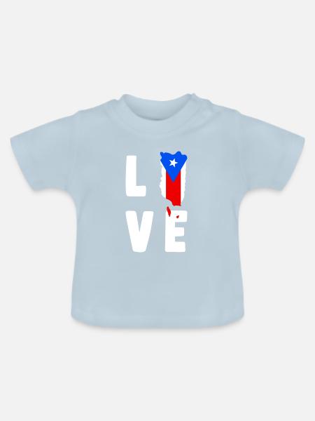 Puerto Rico - Baby Bio-T-Shirt mit Rundhals - Hellblau