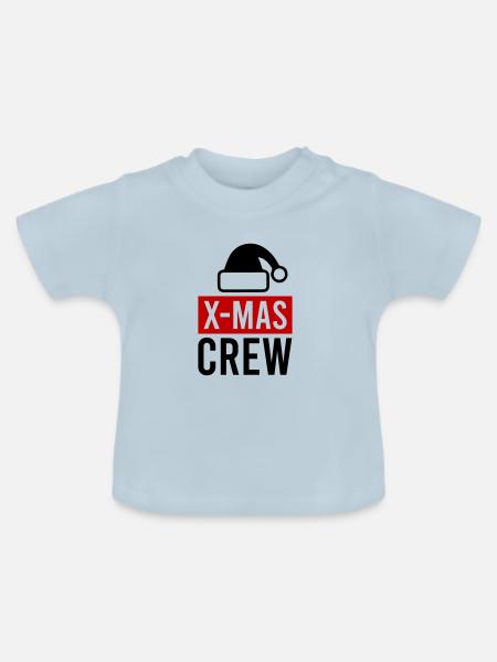 christmas crew - Baby Bio-T-Shirt mit Rundhals - Hellblau