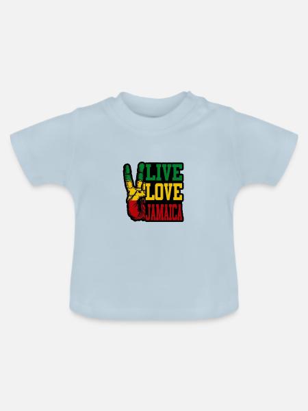 Jamaika Liebe - Baby Bio-T-Shirt mit Rundhals - Hellblau