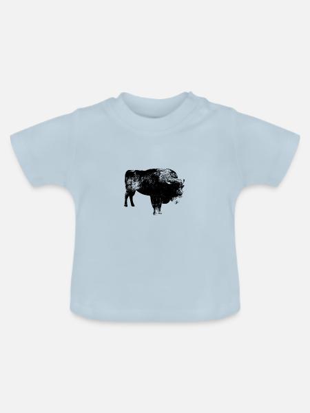 Rind Kuh - Baby Bio-T-Shirt mit Rundhals - Hellblau