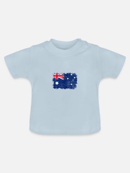 Australien Flagge - Baby Bio-T-Shirt mit Rundhals - Hellblau