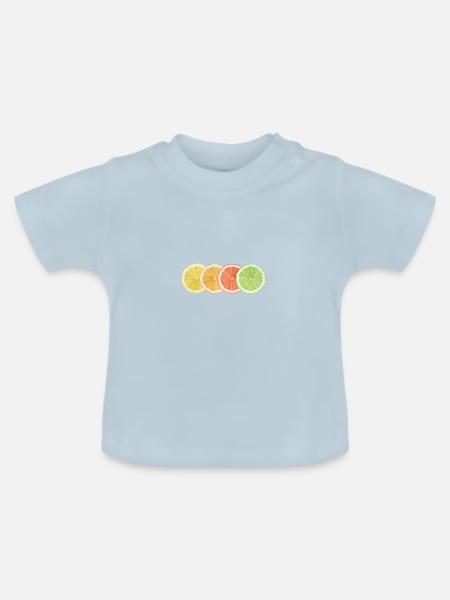 Zitrusfrüchte - Baby Bio-T-Shirt mit Rundhals - Hellblau